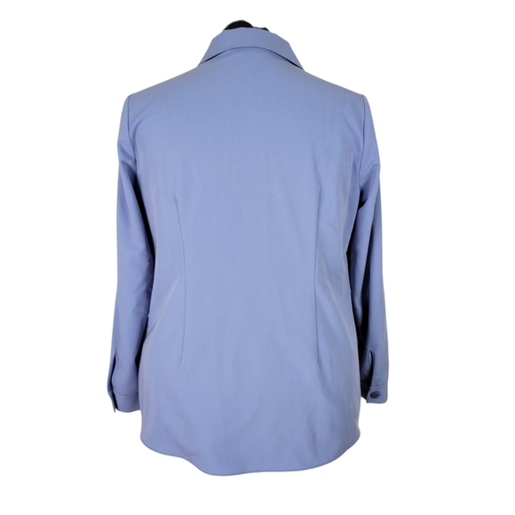 Soft Surroundings Blouse Women Size XL Blue Twisted Split Front V Neck Pullover - Picture 4 of 10